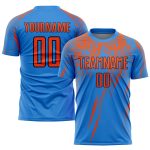 Custom Name and Number Personalized Soccer Uniform Jersey - Electric Blue Orange-Navy Sublimation Team Gear Personalized