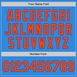 Personalized Two Tone Bomber Varsity Jacket in Electric Blue Orange Purple - Full-Snap Letterman Style Personalized Electric