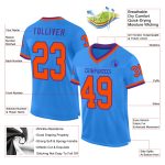 Personalized Electric Blue Orange Purple Mesh Football Jersey - Throwback Style Personalized Electric Blue Orange-Purple