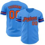 Personalized Electric Blue Orange-Royal Baseball Jersey - Authentic Sports Apparel Personalized Electric Blue Orange-Royal