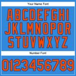 Custom Authentic Baseball Jersey - Personalized Electric Blue Orange-Royal with Name and Number Personalized Electric Blue