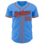 Custom Authentic Baseball Jersey - Personalized Electric Blue Orange-Royal with Name and Number Personalized Electric Blue