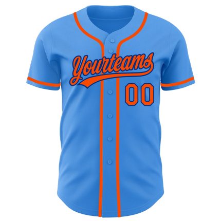Custom Authentic Baseball Jersey - Personalized Electric Blue Orange-Royal with Name and Number Personalized Electric Blue