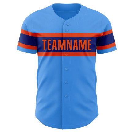 Personalized Electric Blue Orange Royal Baseball Jersey for Men, Women, Kids - Custom Team Sportswear Personalized Electric