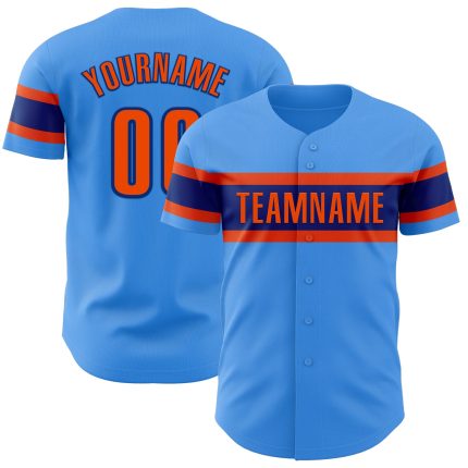 Personalized Electric Blue Orange Royal Baseball Jersey for Men, Women, Kids - Custom Team Sportswear Personalized Electric