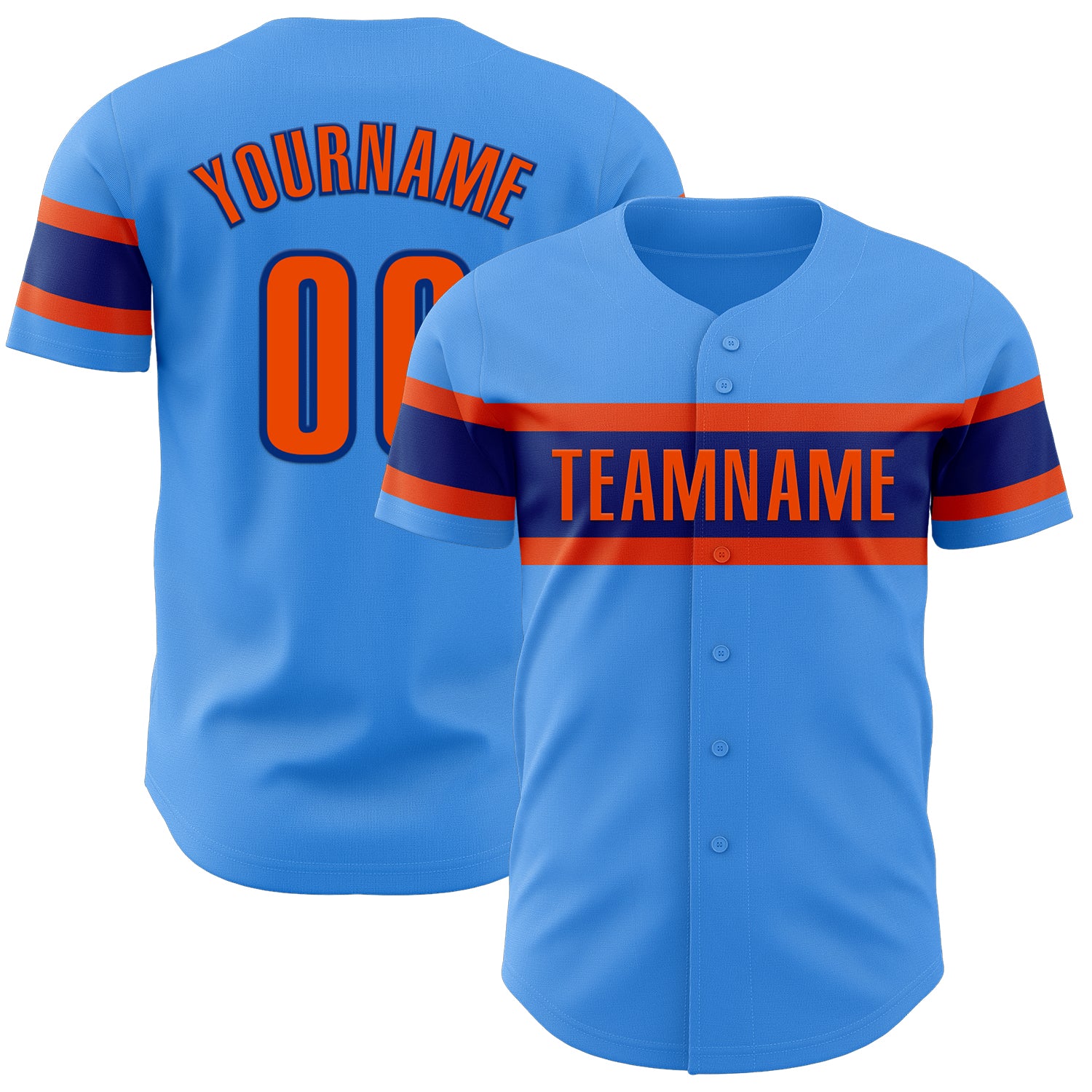 Personalized Electric Blue Orange Royal Baseball Jersey for Men, Women, Kids - Custom Team Sportswear Personalized Electric