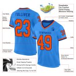 Personalized Electric Blue Orange-Royal Football Jersey - Retro Mesh Design Personalized Electric Blue Orange-Royal Mesh