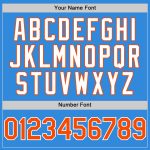 Personalized 3D Gradient Twinkle Star Baseball Jersey in Electric Blue and Orange-White Personalized Electric Blue Orange-White