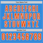 Personalized Electric Blue and Orange Baseball Jersey for Adults and Kids Personalized Electric Blue Orange-White Baseball