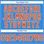 Personalized Electric Blue Baseball Jersey with Orange-White Accents Personalized Electric Blue Orange-White Baseball Jersey