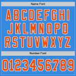 Customizable Throwback Football Jersey - Personalized Electric Blue Orange-White Mesh Team Name & Number Personalized Electric