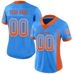 Personalized Electric Blue Orange White Drift Fashion Football Jersey Personalized Electric Blue Orange-White Mesh Drift