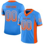 Personalized Electric Blue Orange White Drift Fashion Football Jersey Personalized Electric Blue Orange-White Mesh Drift