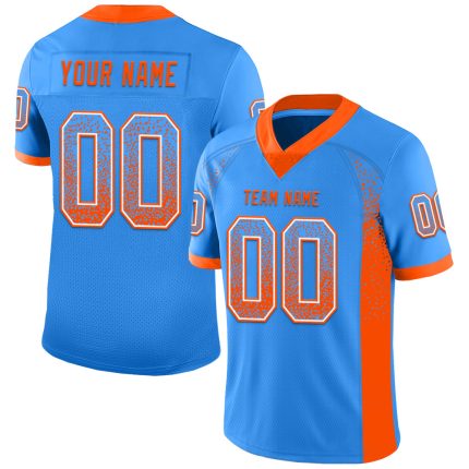 Personalized Electric Blue Orange White Drift Fashion Football Jersey Personalized Electric Blue Orange-White Mesh Drift