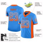 Personalized Electric Blue Orange White Drift Fashion Football Jersey Personalized Electric Blue Orange-White Mesh Drift