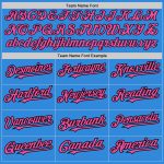 Custom Personalized Baseball Jersey - Electric Blue Pink Black, 3 Colors, Arm Shapes, Team Name & Number Personalized Electric