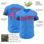 Personalized Electric Blue Pink Black Baseball Jersey - Authentic Design Personalized Electric Blue Pink-Black Authentic