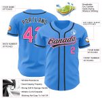 Custom Name Number Baseball Jersey - Personalized Electric Blue Pink Black Authentic Team Apparel Personalized Electric Blue