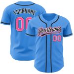 Custom Name Number Baseball Jersey - Personalized Electric Blue Pink Black Authentic Team Apparel Personalized Electric Blue