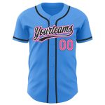 Custom Name Number Baseball Jersey - Personalized Electric Blue Pink Black Authentic Team Apparel Personalized Electric Blue