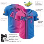 Personalized Electric Blue Pink Black Gradient Baseball Jersey Fashion Apparel Personalized Electric Blue Pink-Black Gradient