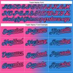 Personalized Softball Jersey Unisex Two-Button Electric Blue Pink-Black Gradient Fashion Personalized Electric Blue Pink-Black