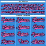 Custom Name and Number Hockey Jersey - Electric Blue Pink Black Lace Neck Team Apparel Personalized Electric Blue Pink-Black