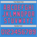 Personalized Electric Blue Pink Kelly Green Varsity Letterman Bomber Full-Snap Jacket Personalized Electric Blue Pink-Kelly
