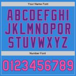 Custom Name and Number Personalized Varsity Letterman Jacket - Electric Blue Pink Purple-Black Full-Snap Bomber Personalized