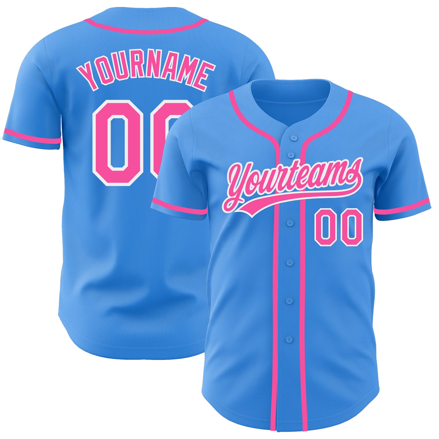 Custom Electric Blue Pink White Baseball Jersey with Personalized Name and Number - Authentic Team Gear Personalized Electric