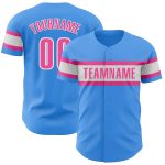 Personalized Electric Blue and Pink White Baseball Jersey for Men and Women Personalized Electric Blue Pink-White Baseball