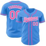 Personalized Electric Blue and Pink-White Baseball Jersey for Custom Sportswear Personalized Electric Blue Pink-White Baseball