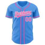 Personalized Electric Blue and Pink-White Baseball Jersey for Custom Sportswear Personalized Electric Blue Pink-White Baseball