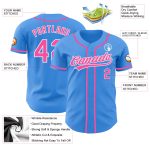 Personalized Electric Blue and Pink-White Baseball Jersey for Custom Sportswear Personalized Electric Blue Pink-White Baseball