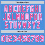 Personalized Electric Blue Baseball Jersey with Pink-White Stripes Personalized Electric Blue Pink-White Line Baseball Jersey
