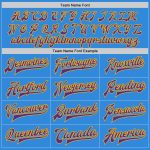 Personalized Electric Blue Purple Gold Varsity Letterman Jacket Full-Snap Bomber Personalized Electric Blue Purple-Gold Bomber