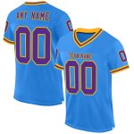 Custom Name Number Electric Blue Purple Gold Mesh Football Jersey Personalized Throwback Authentic Personalized Electric