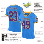 Custom Name Number Electric Blue Purple Gold Mesh Football Jersey Personalized Throwback Authentic Personalized Electric