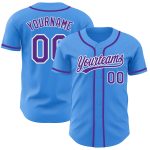 Personalized Electric Blue Purple White Baseball Jersey for Men and Women Personalized Electric Blue Purple-White Baseball