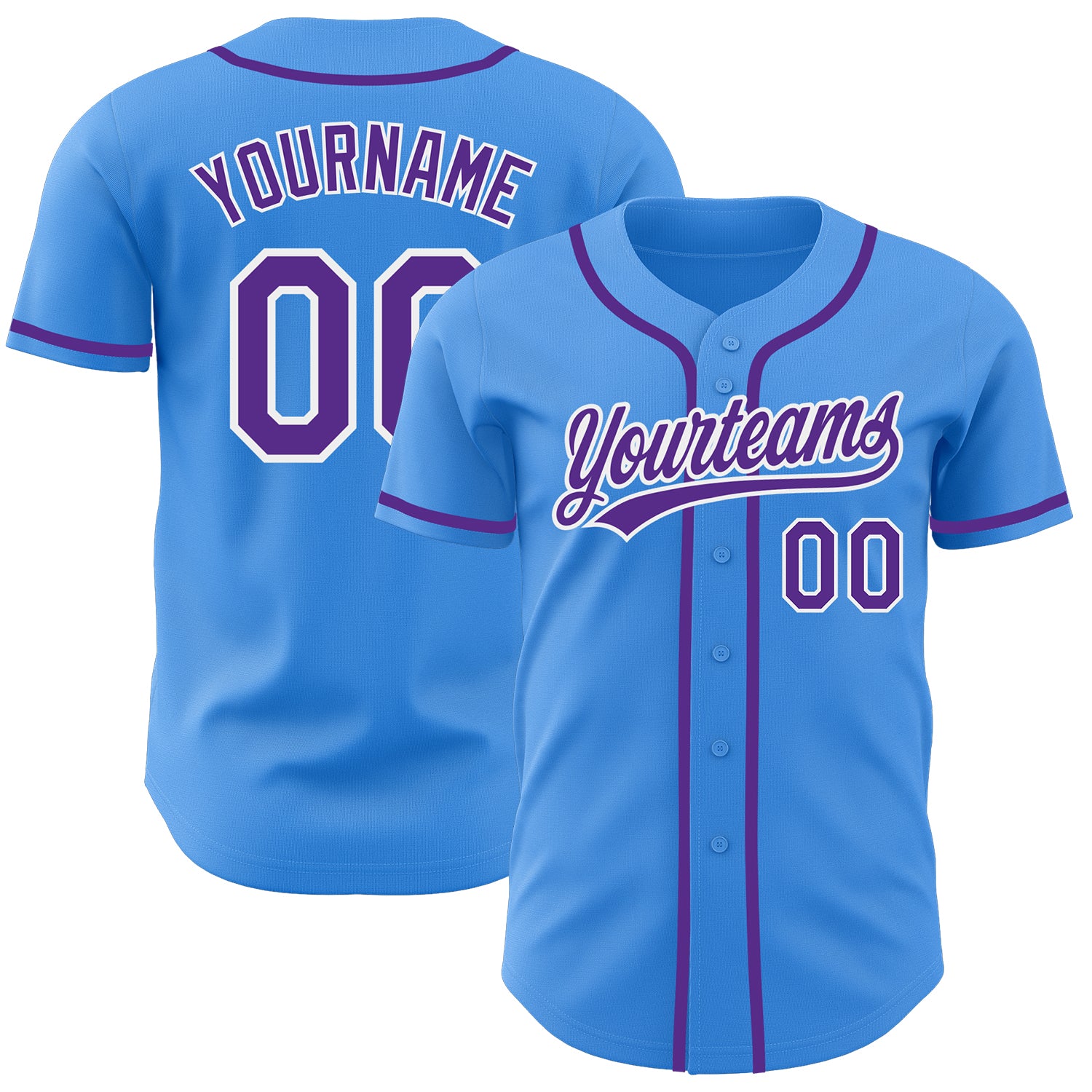 Personalized Electric Blue Purple White Baseball Jersey for Men and Women Personalized Electric Blue Purple-White Baseball