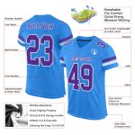 Personalized Electric Blue Purple White Mesh Football Jersey - Custom Authentic Style Personalized Electric Blue Purple-White