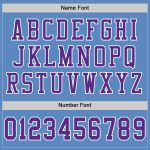 Customizable Electric Blue Purple White Football Jersey with Name & Number - Authentic Team Apparel Personalized Electric