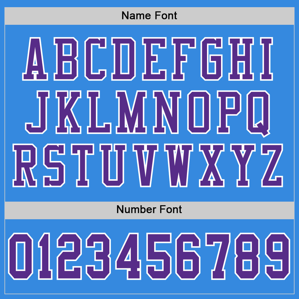 Personalized Electric Blue Purple White Football Jersey for Kids Size 2 Personalized Electric Blue Purple-White Mesh Football - Image 4