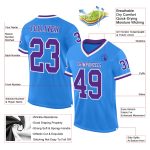 Personalized Electric Blue Purple White Throwback Football Jersey - Custom Sports Apparel Personalized Electric Blue Purple-White