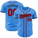Custom Name Number Baseball Jersey - Personalized Electric Blue Red Black Authentic Team Gear Personalized Electric Blue