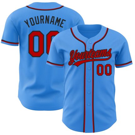 Custom Electric Blue Red-Black Baseball Jersey - Personalized Sports Apparel Personalized Electric Blue Red-Black Baseball