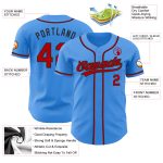 Custom Electric Blue Red-Black Baseball Jersey - Personalized Sports Apparel Personalized Electric Blue Red-Black Baseball