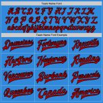 Customized Electric Blue Red-Black Varsity Letterman Bomber Jacket - Full-Snap Design Personalized Electric Blue Red-Black