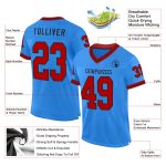 Personalized Throwback Football Jersey in Electric Blue Red-Black Mesh Personalized Electric Blue Red-Black Mesh Throwback