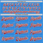 Electric Blue Red-Cream Personalized Varsity Letterman Full-Snap Bomber Jacket Personalized Electric Blue Red-Cream Bomber